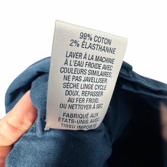 Nili Lotan Shon Cotton Pant Dark Blue Women’s Size 0 Mid Rise Barrel Leg Pants - Picture 11 of 13